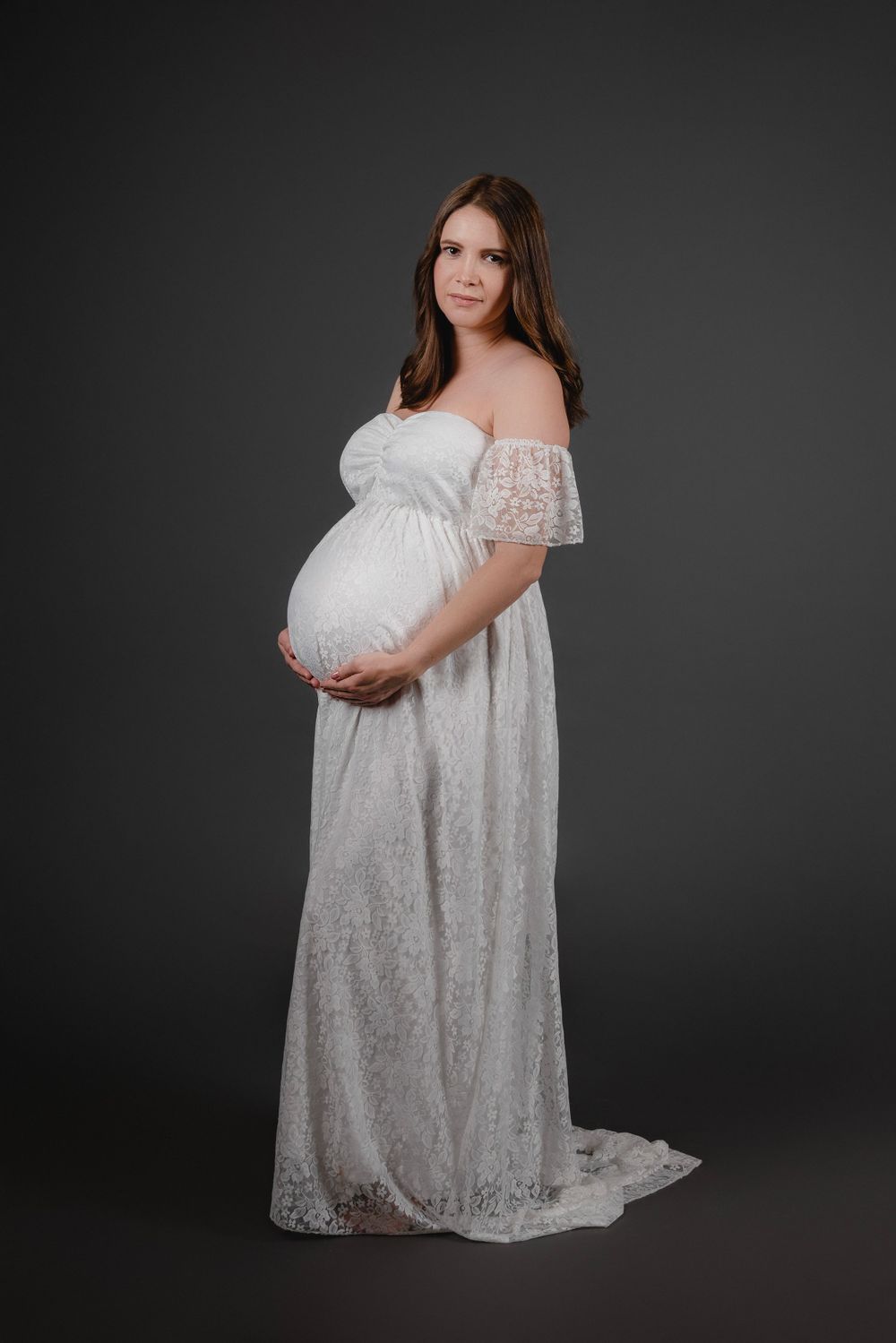 Maternity photography, Jacksonville FL, Carolennys Studios, Fine Art Maternity Photography, Studio Photography, White boho maternity dress